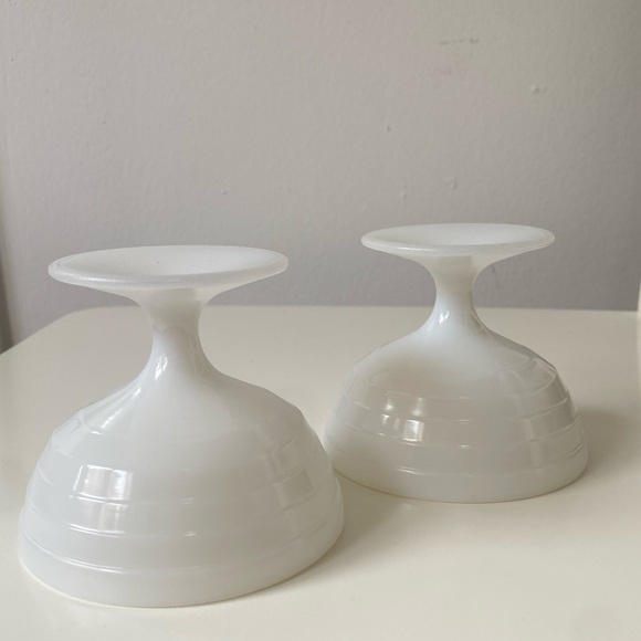 Vintage Platonite Sherbert Dish White Glass Dessert Bowls X2 - Picture 12 of 14